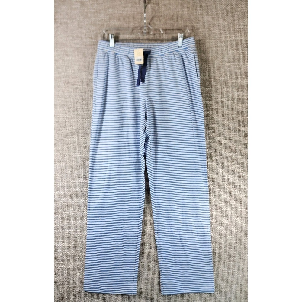 Primary Stretch Knit Cotton Pajama Bottoms Adult S 29x29 Blue White Stripes NEW‎